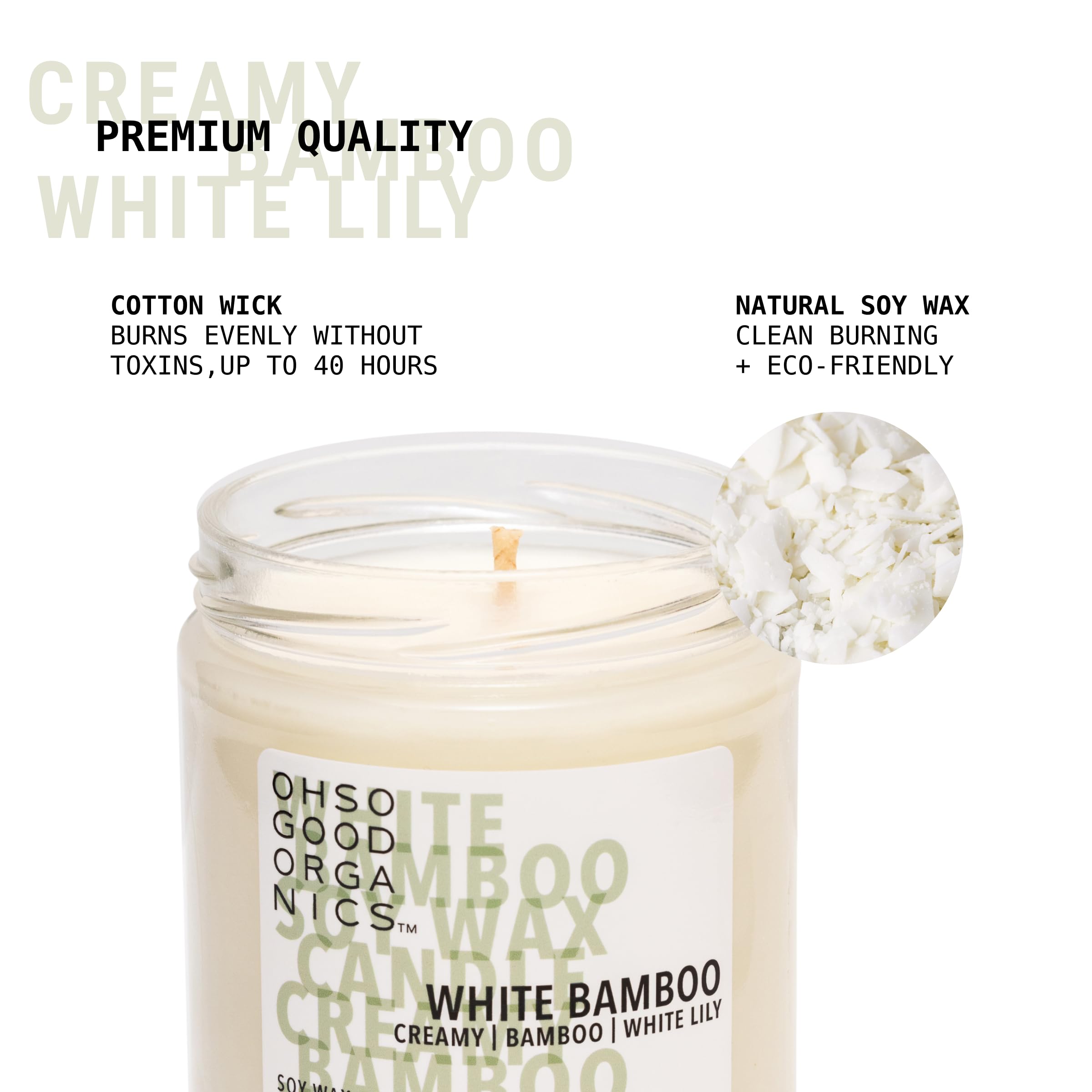 OH SO GOOD ORGANICS 16oz candle size for extended fragrance in any room.