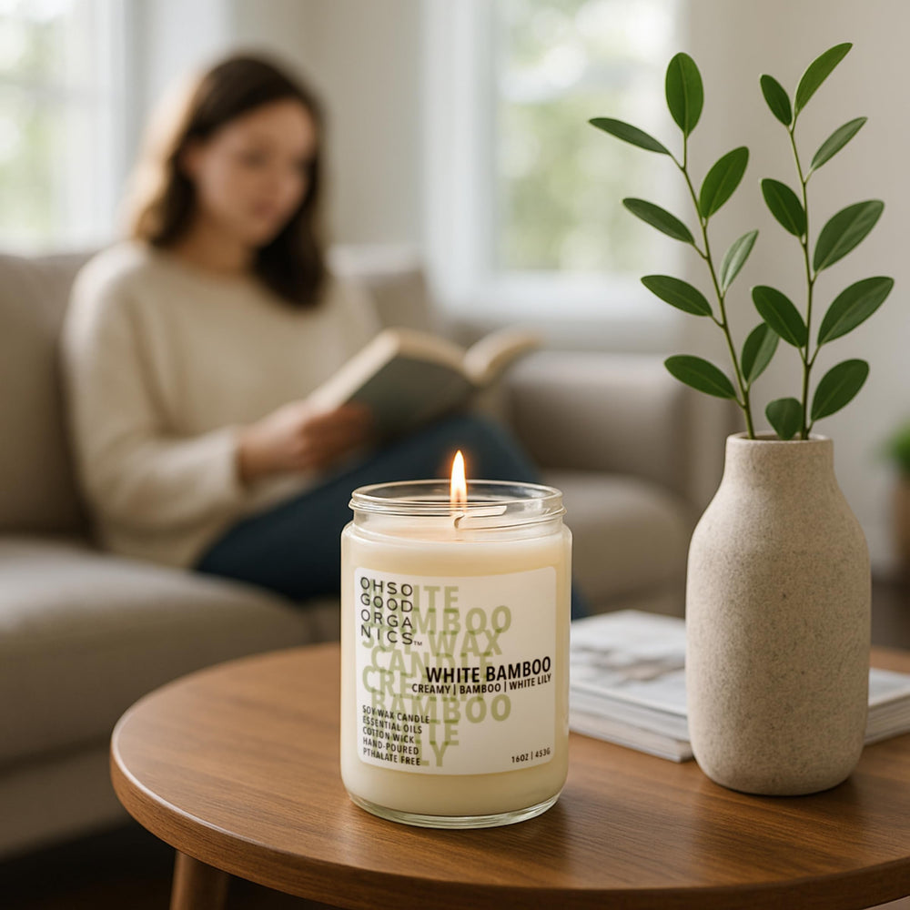 OH SO GOOD ORGANICS natural non-toxic candle ensures a clean burn.
