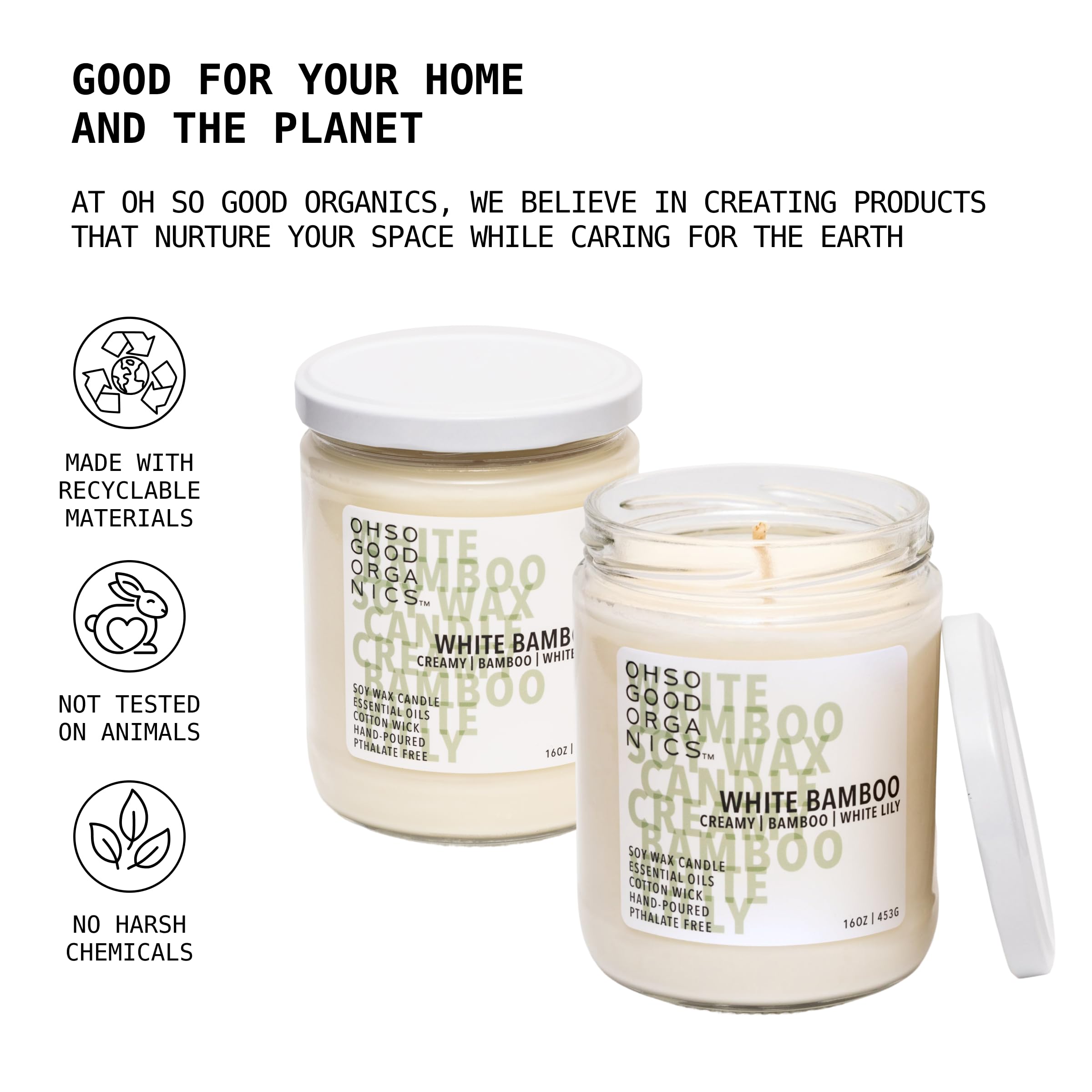 OH SO GOOD ORGANICS refreshing bamboo scene with green florals aroma.
