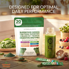 OH travel-sachet packaging highlights on-the-go convenience for busy mornings.