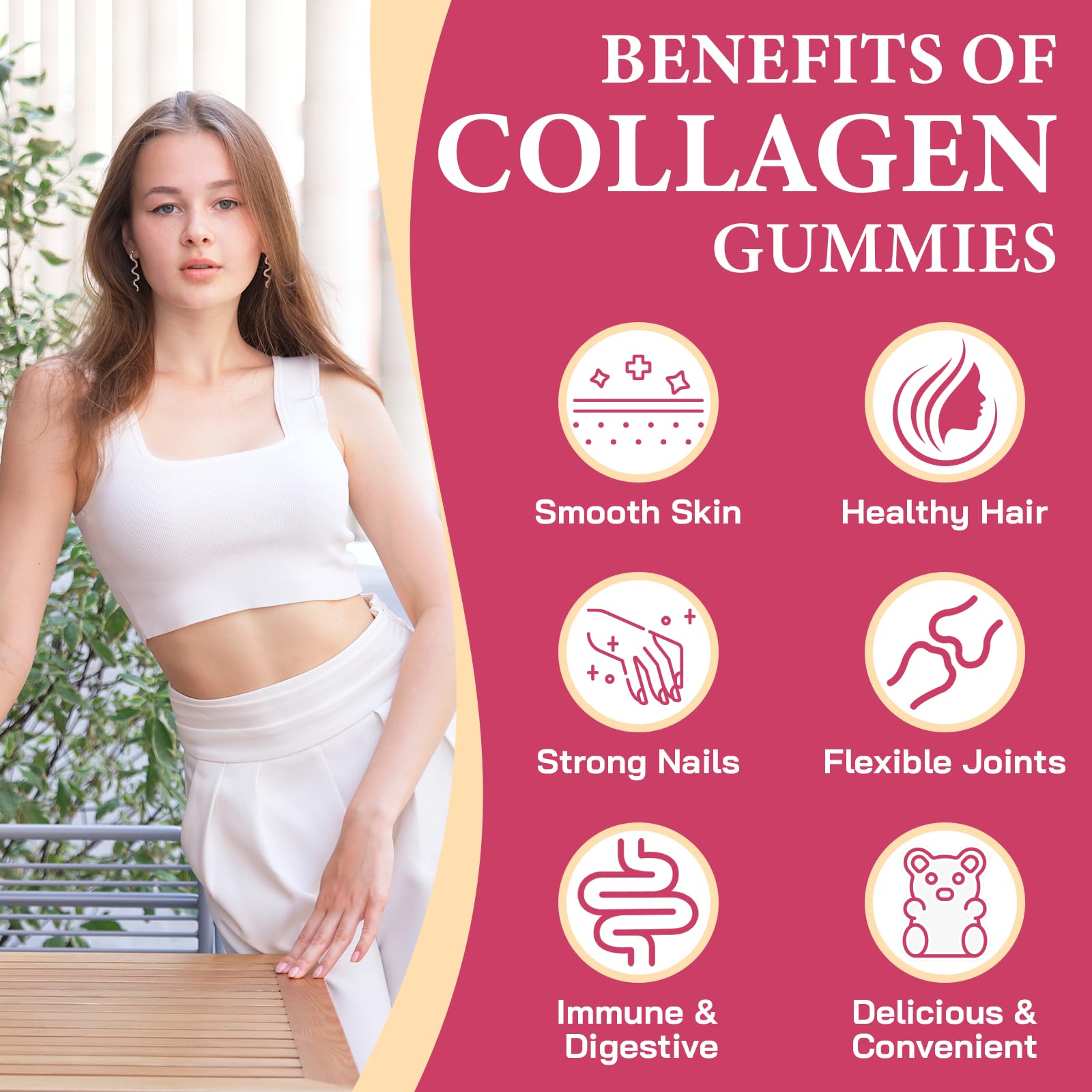 OHaboth Collagen Gummies texture closeup highlighting chewable form.