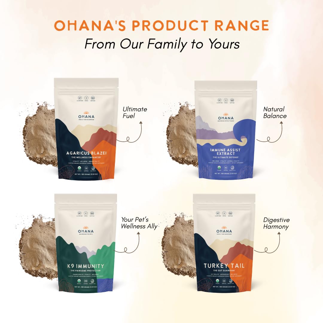 Ohana Agaricus Blazei gluten-free vegan-friendly pack option