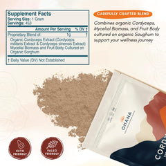 Ohana Cordyceps organic sorghum culture base for pure extract.