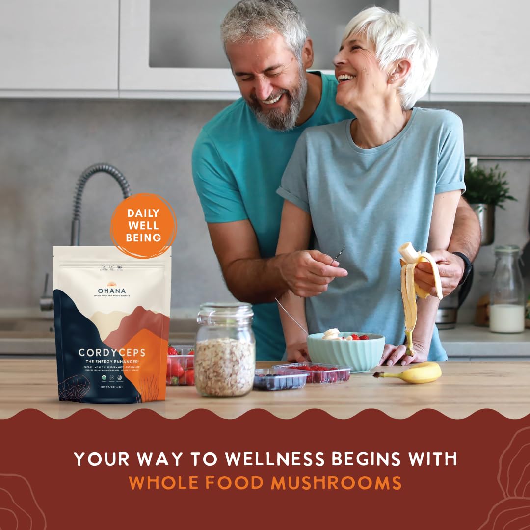 Ohana Cordyceps powder scoop for easy daily servings.