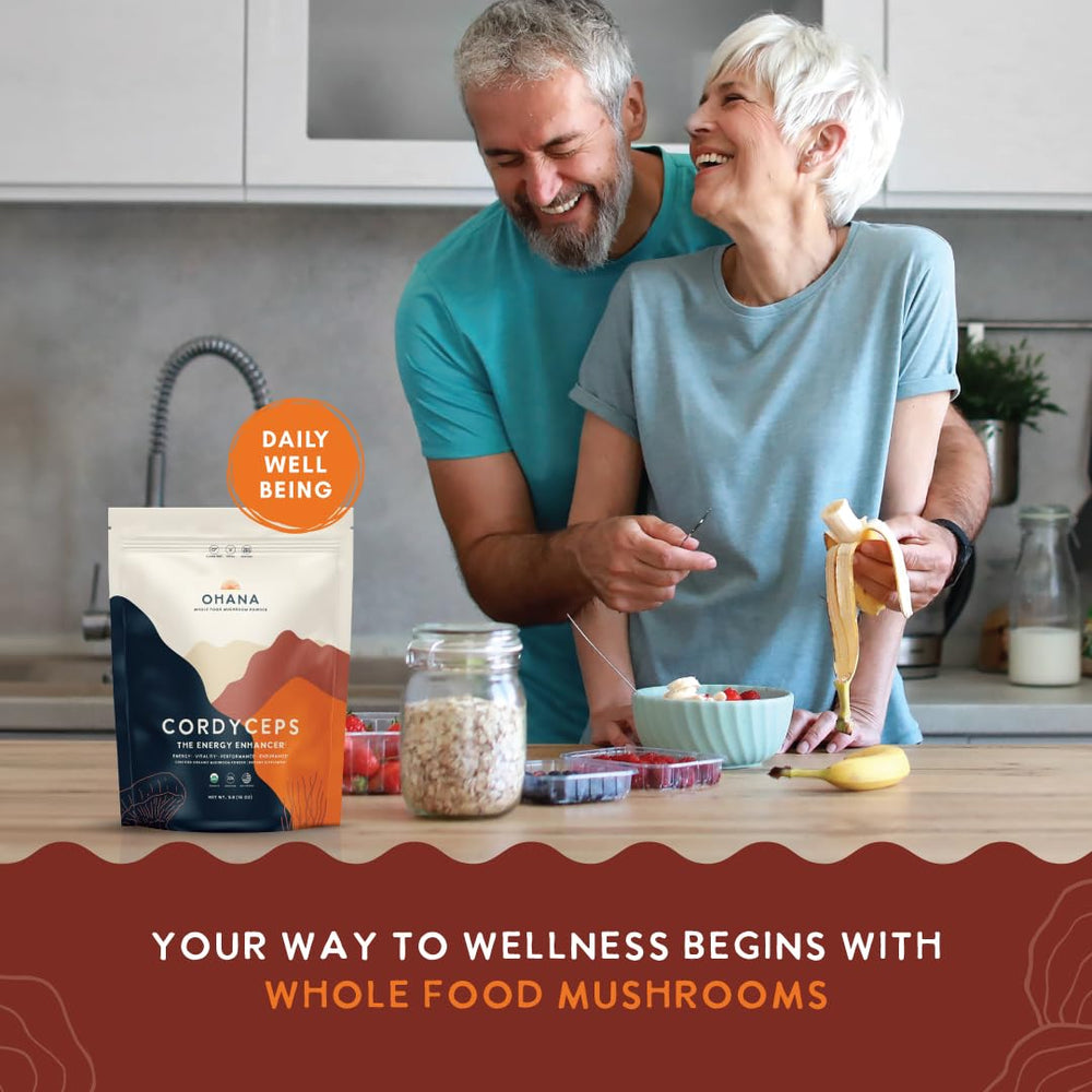 Ohana Cordyceps powder scoop for easy daily servings.