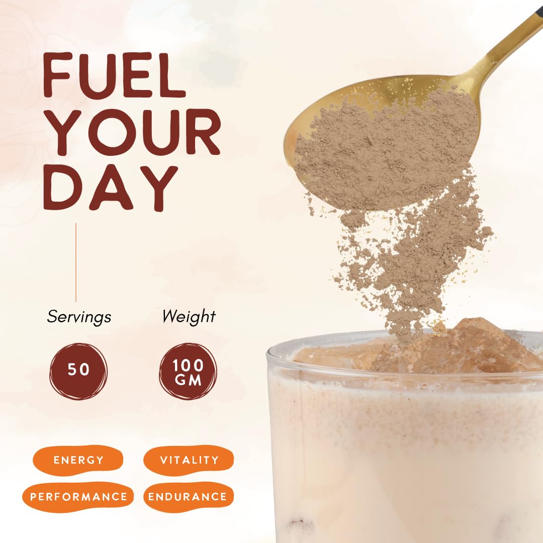 Pouring Ohana Cordyceps into smoothie for natural energy.