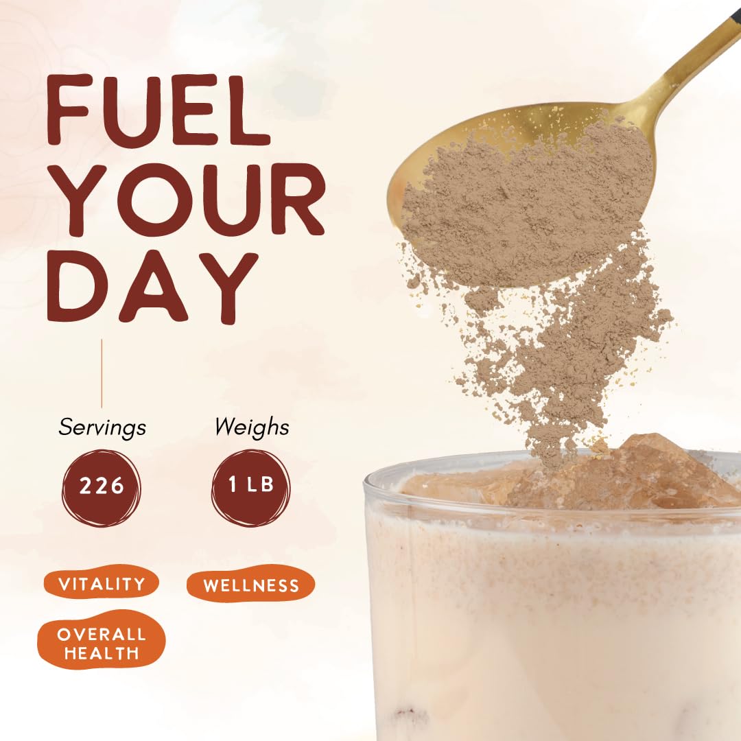 Ohana Immune Assist Blend powder shake highlights easy addition to smoothies and drinks.