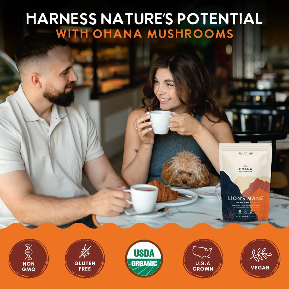 Ohana Lion’s Mane product in kitchen setting as everyday wellness ritual.