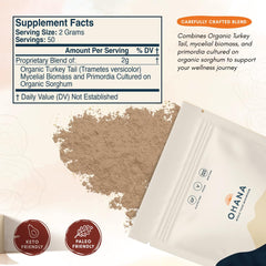 Ohana Turkey Tail powder stirred into a drink for a warm, nourishing ritual