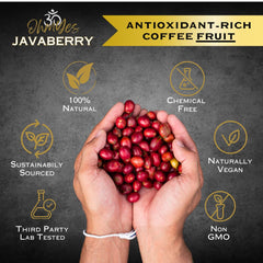 OhmYes Javaberry liquid concentrate ready to mix into smoothies.