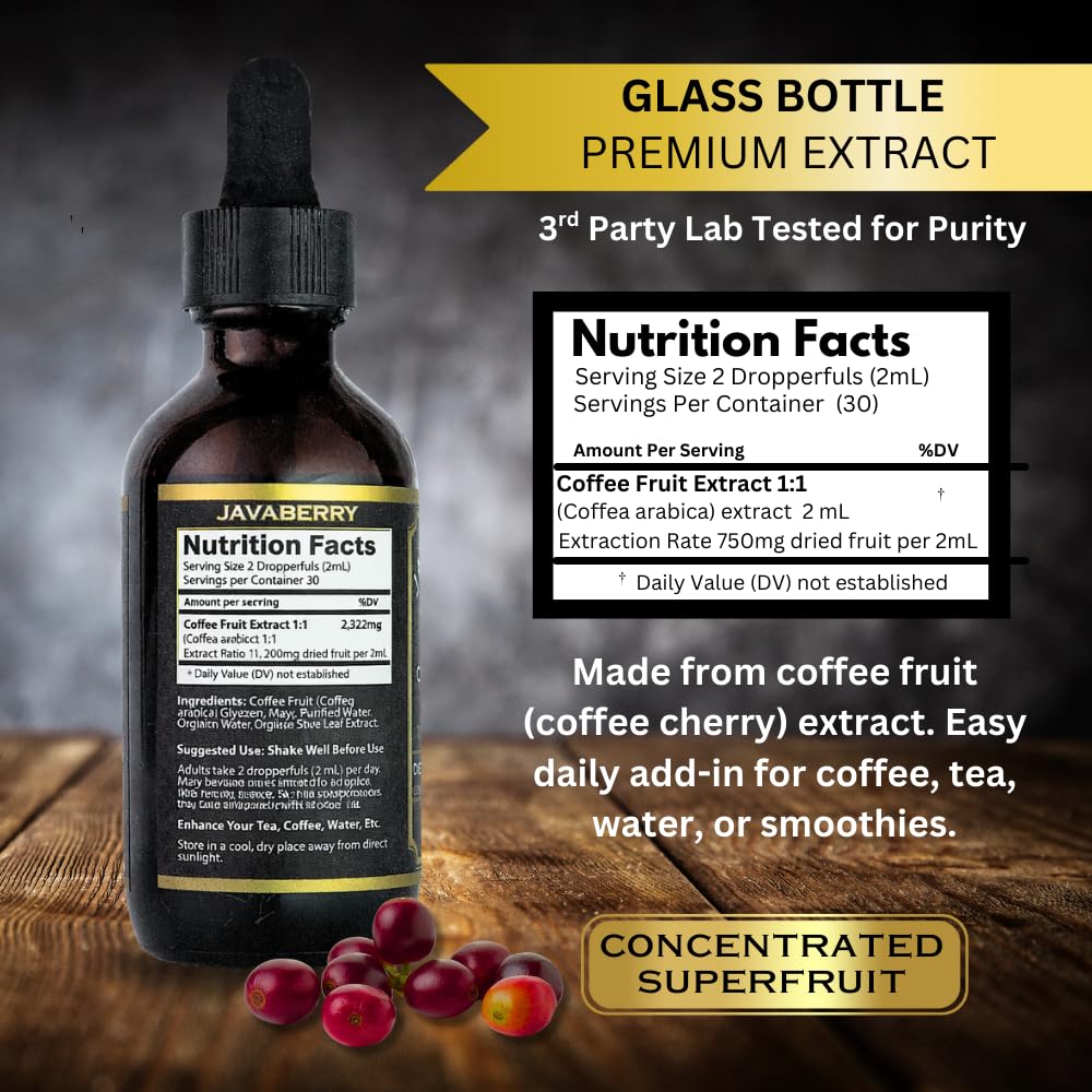 OhmYes Javaberry glass bottle label close-up with clean design