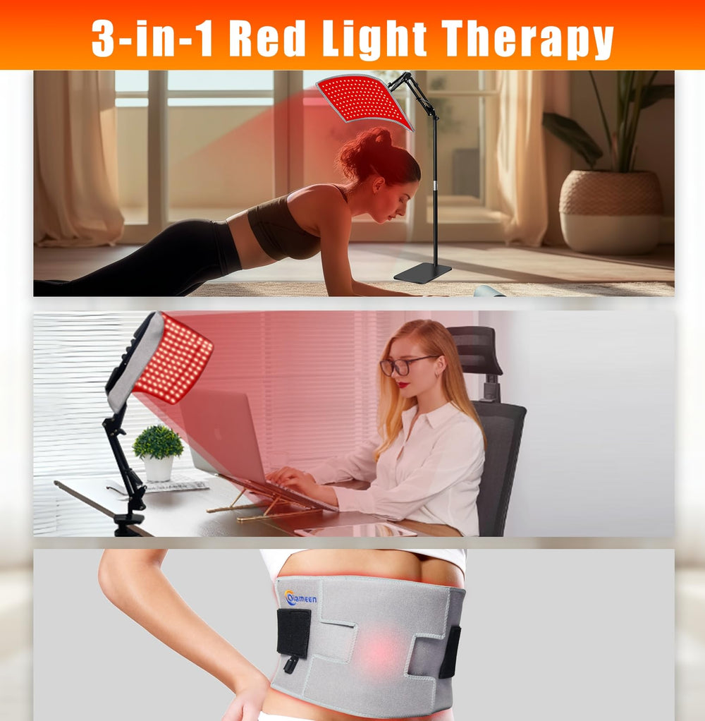 Oiameen red light device side view with compact profile.