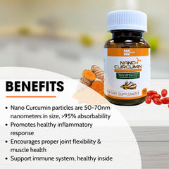 OIC NEW Nano Curcumin capsules close-up highlighting small size and easy absorption potential.