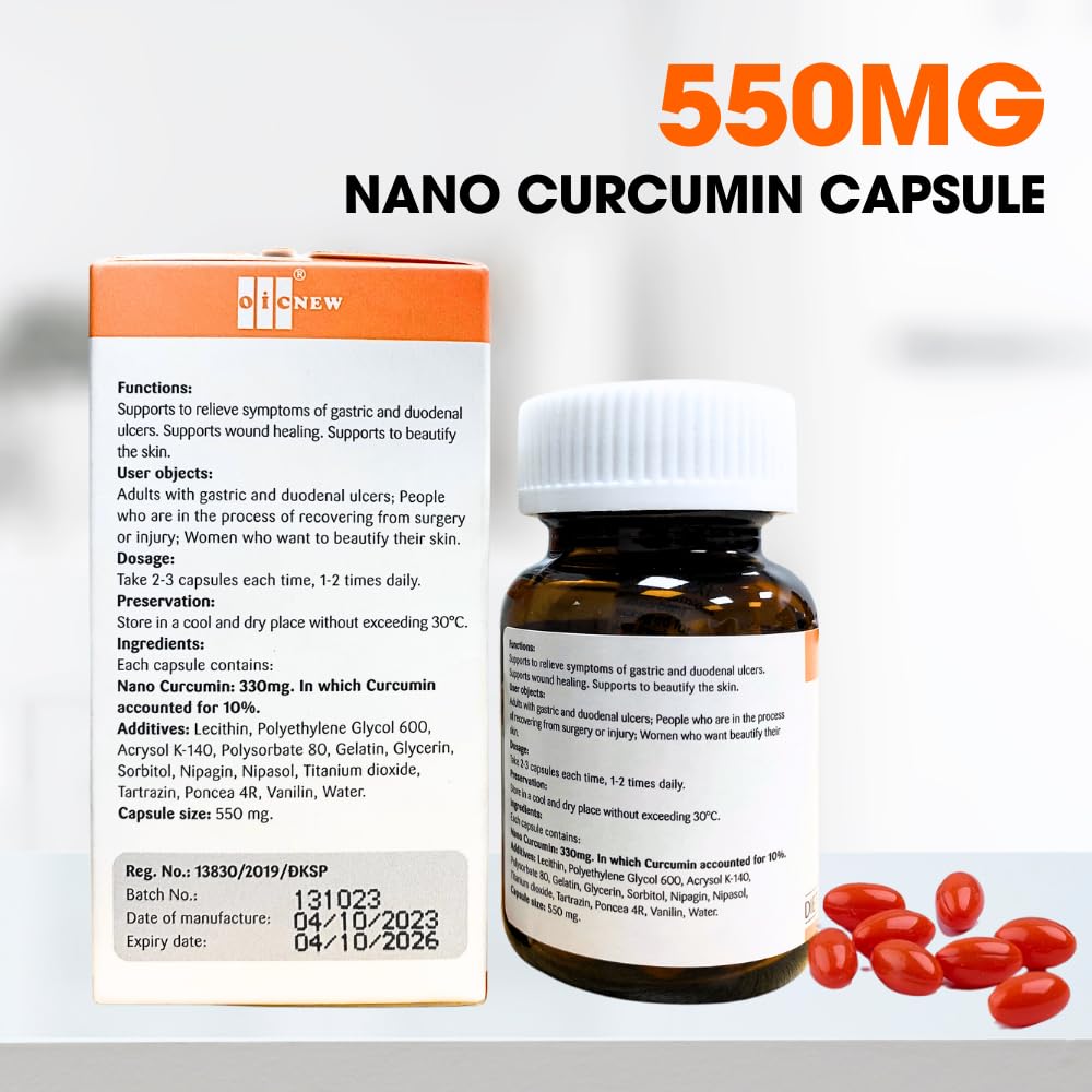 OIC NEW Nano Curcumin storage bottle emphasizes safe, neat storage after opening.