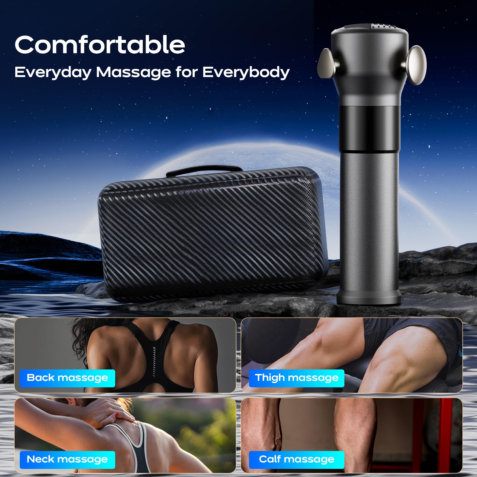 OIey OLEY dark gray massager shown in a compact design for home and office use.
