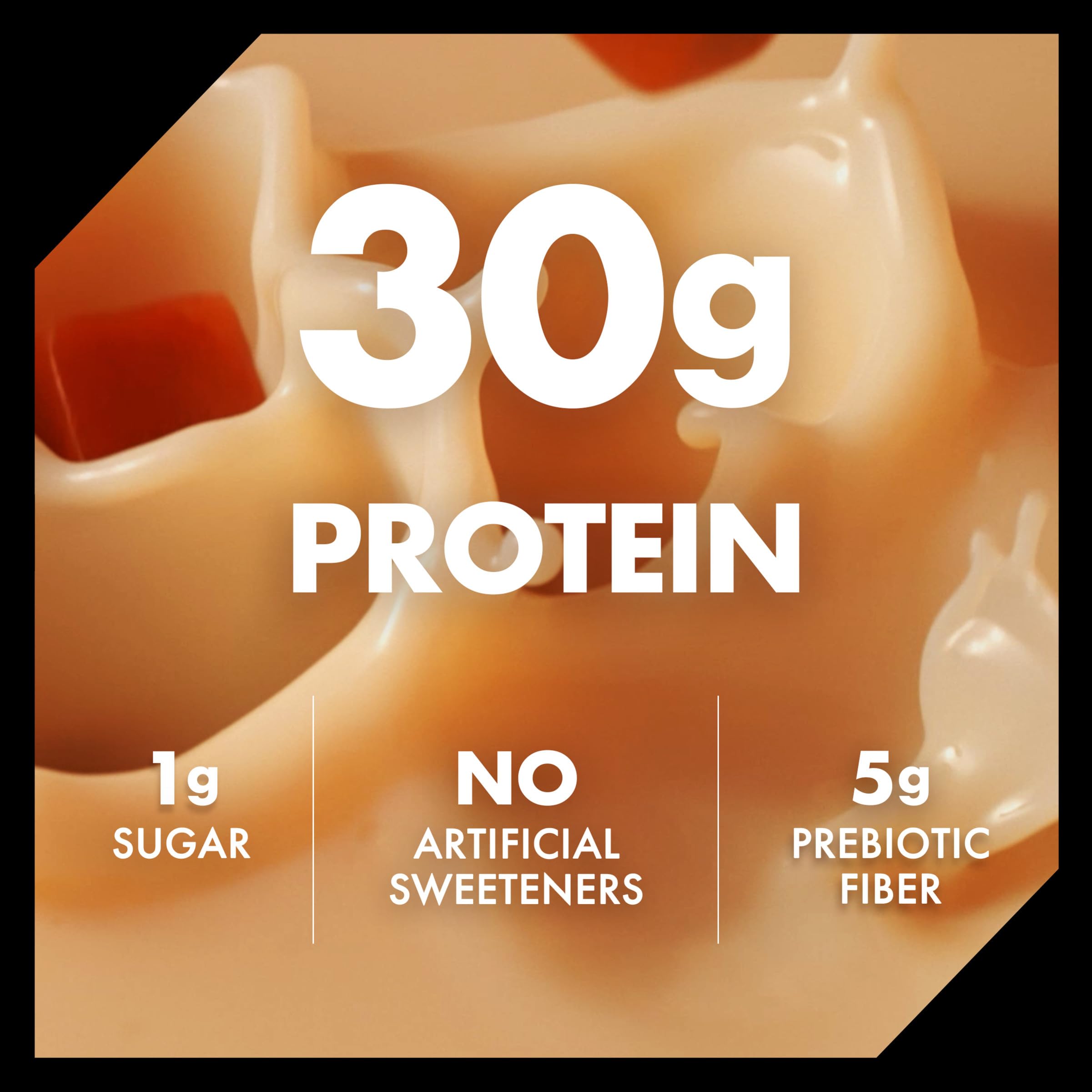 Oikos Salted Caramel Protein Shake nutrition label with vitamins A and D.