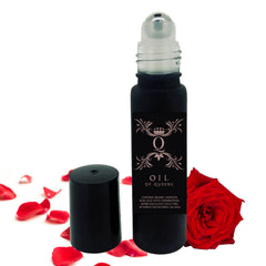 Oil Of Kings Rose Oil Roll-On bottle close-up highlighting premium organic blend for relaxation