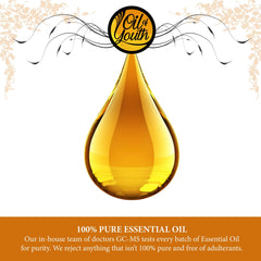 Oil of Youth chamomile oil winter blend in cozy setup.