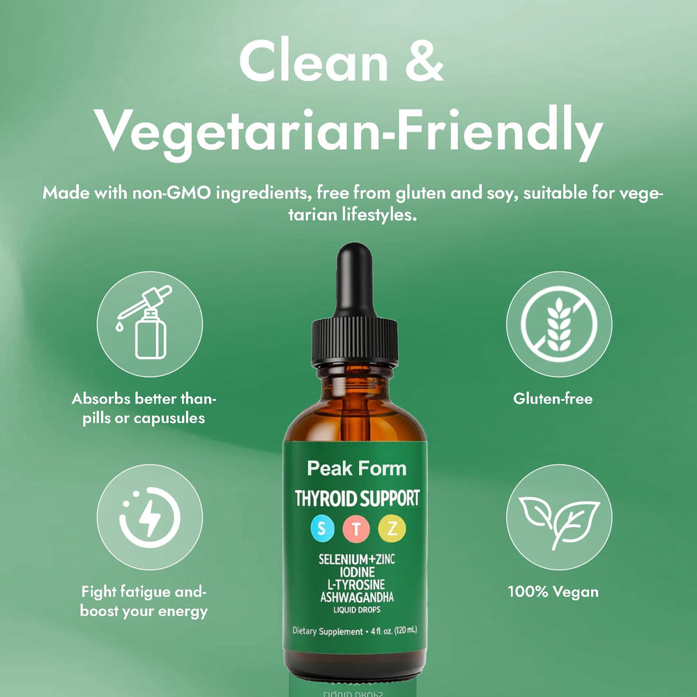 OIMTUE Peak Form drops packaging indicating non-GMO gluten-free soy-free vegetarian-friendly