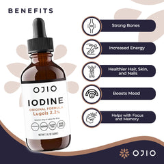 Ojio Lugol's Iodine drops in glass bottle ready to mix