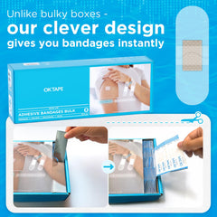 OK TAPE sterile hypoallergenic bandages gentle on sensitive skin for everyday use.