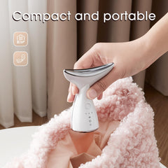 Okahila massager used on shoulders and arms to relax tension