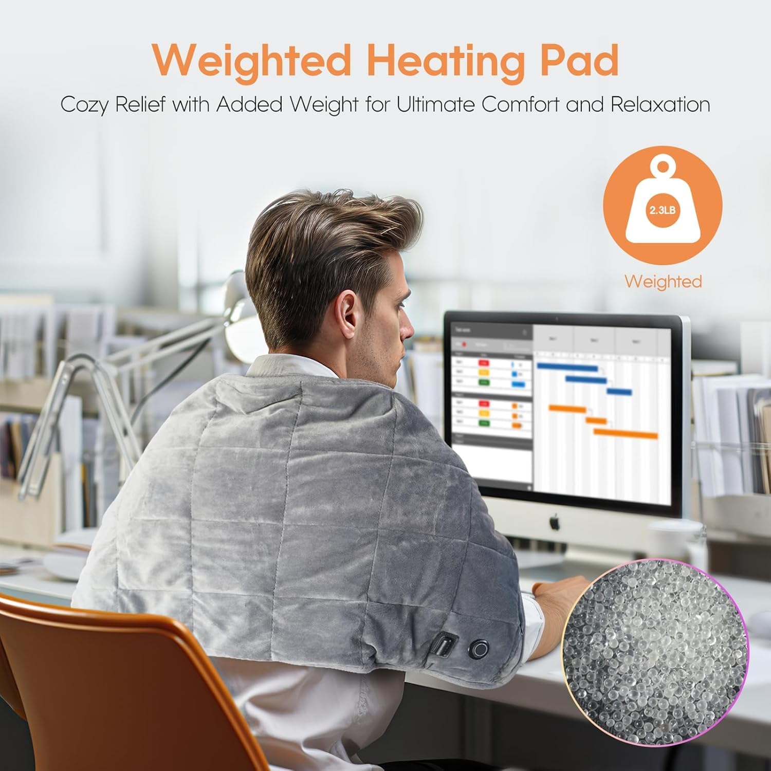 OKK weighted heating pad 12V system delivers quick, even warmth for fast comfort