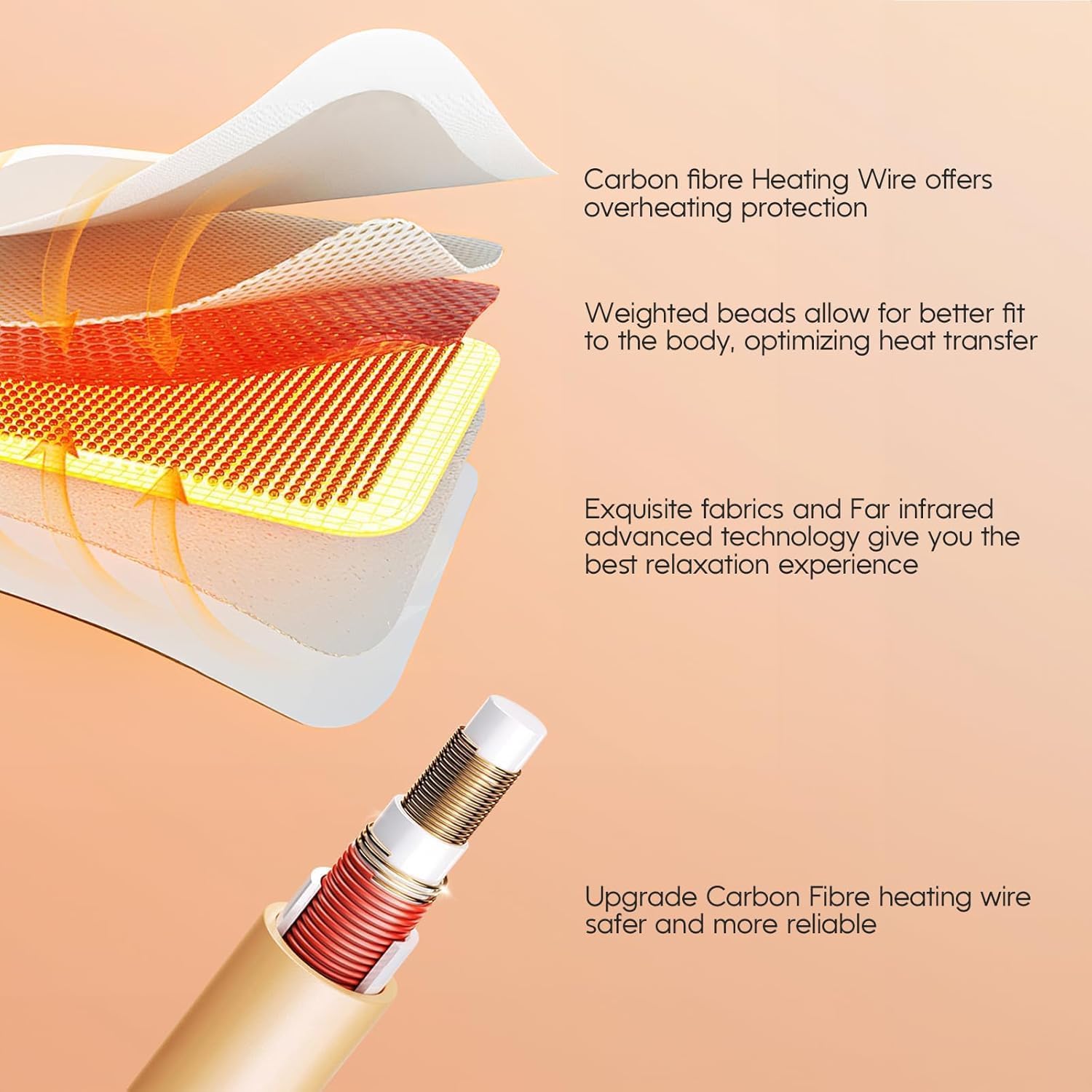 OKK weighted heating pad in 33x17 size targets back and shoulders with generous heat.