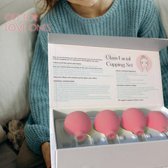 Okmaba at-home spa setup featuring glass cupping for glow.