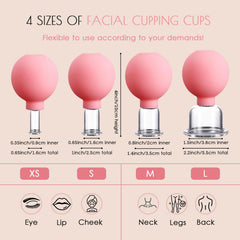 Okmaba face-neck cupping close-up showing ergonomic sizes for targeted use.
