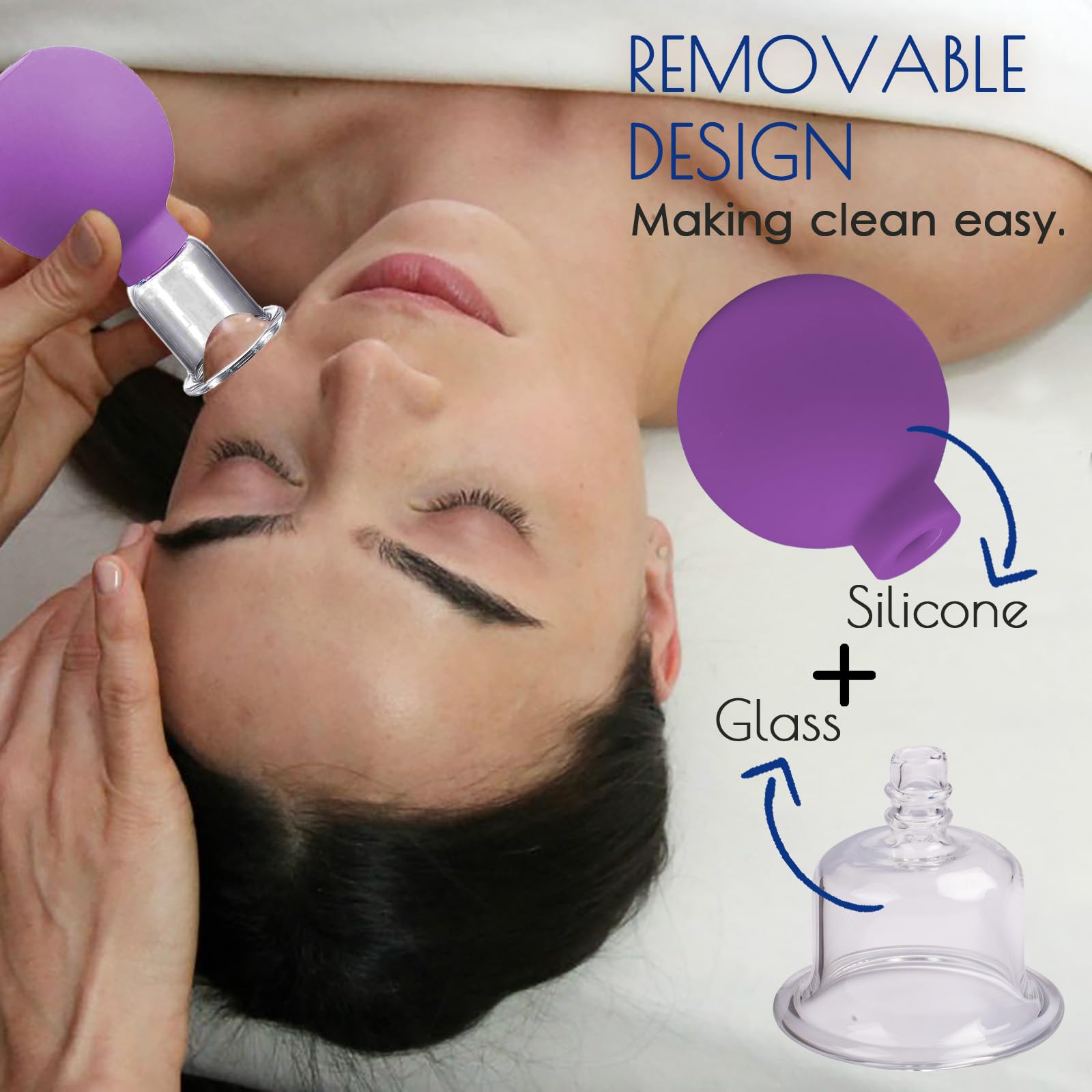Okmaba cupping promotes lymphatic drainage and reduces puffiness.