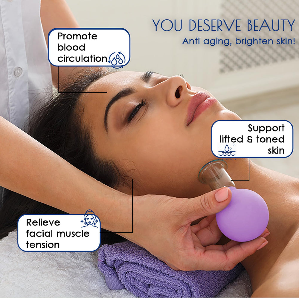 Okmaba cupping may enhance product absorption during skincare routine.