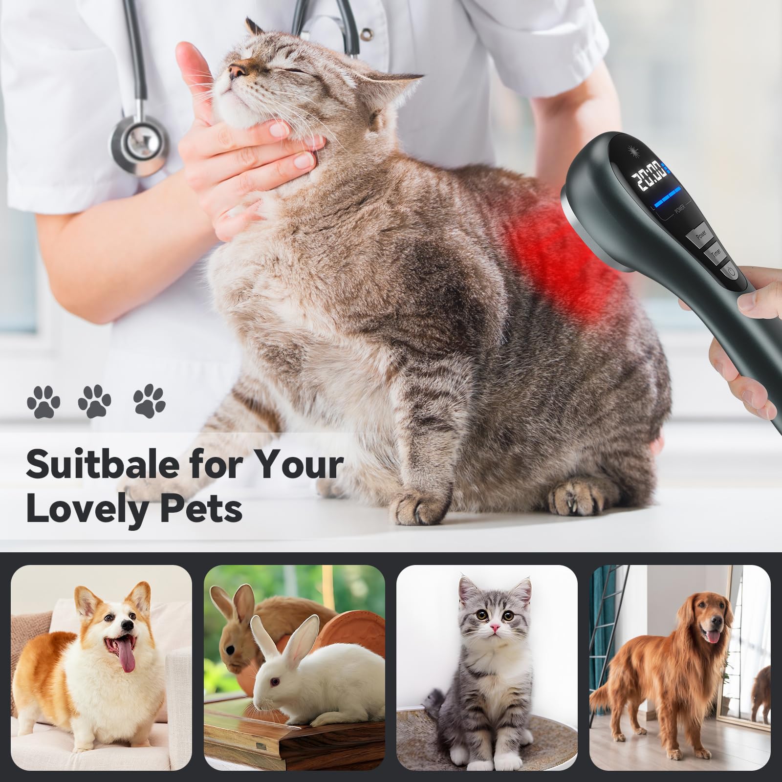 Okyna red light wand suitable for pets to support comfort.