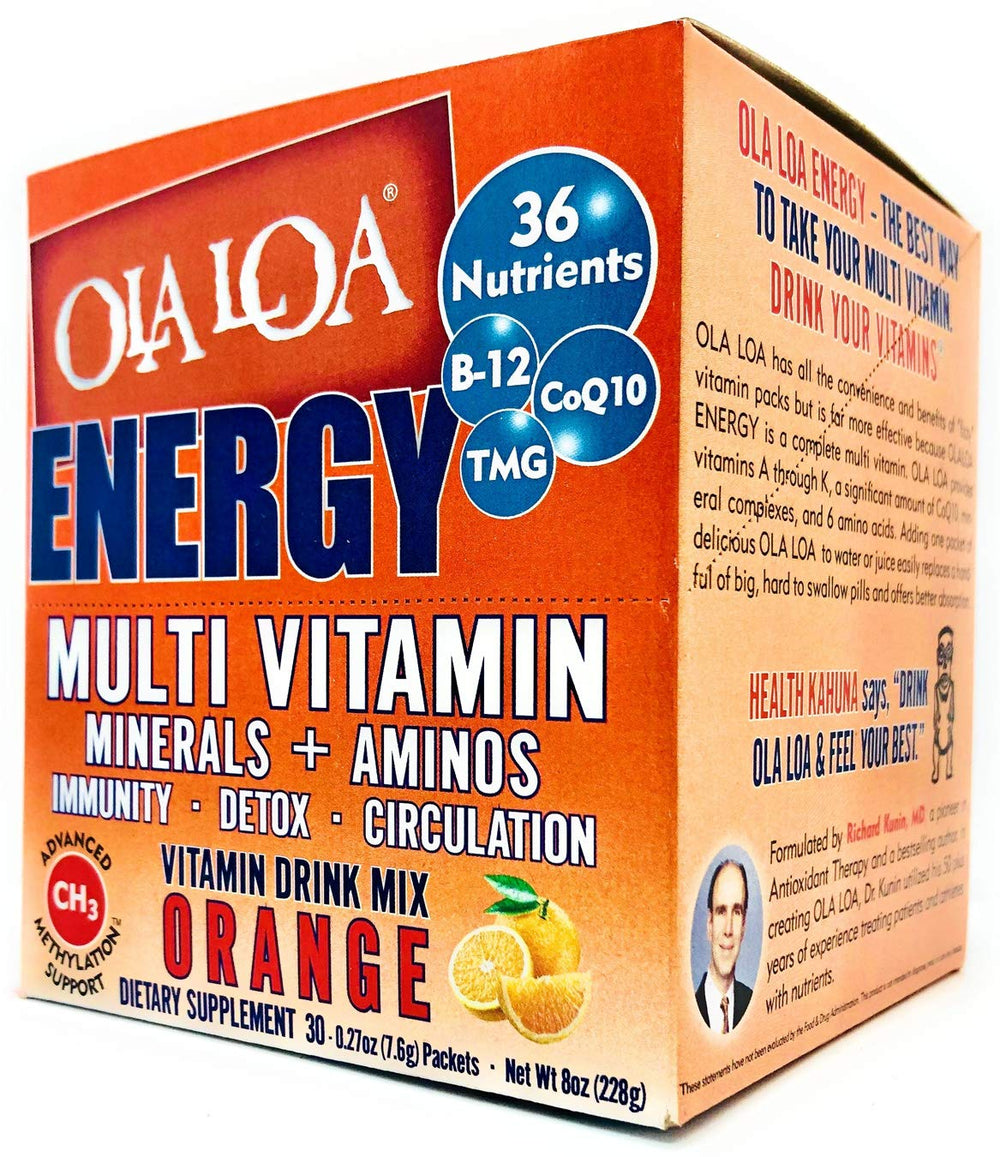 Ola Loa Energy Orange morning routine setup for busy days