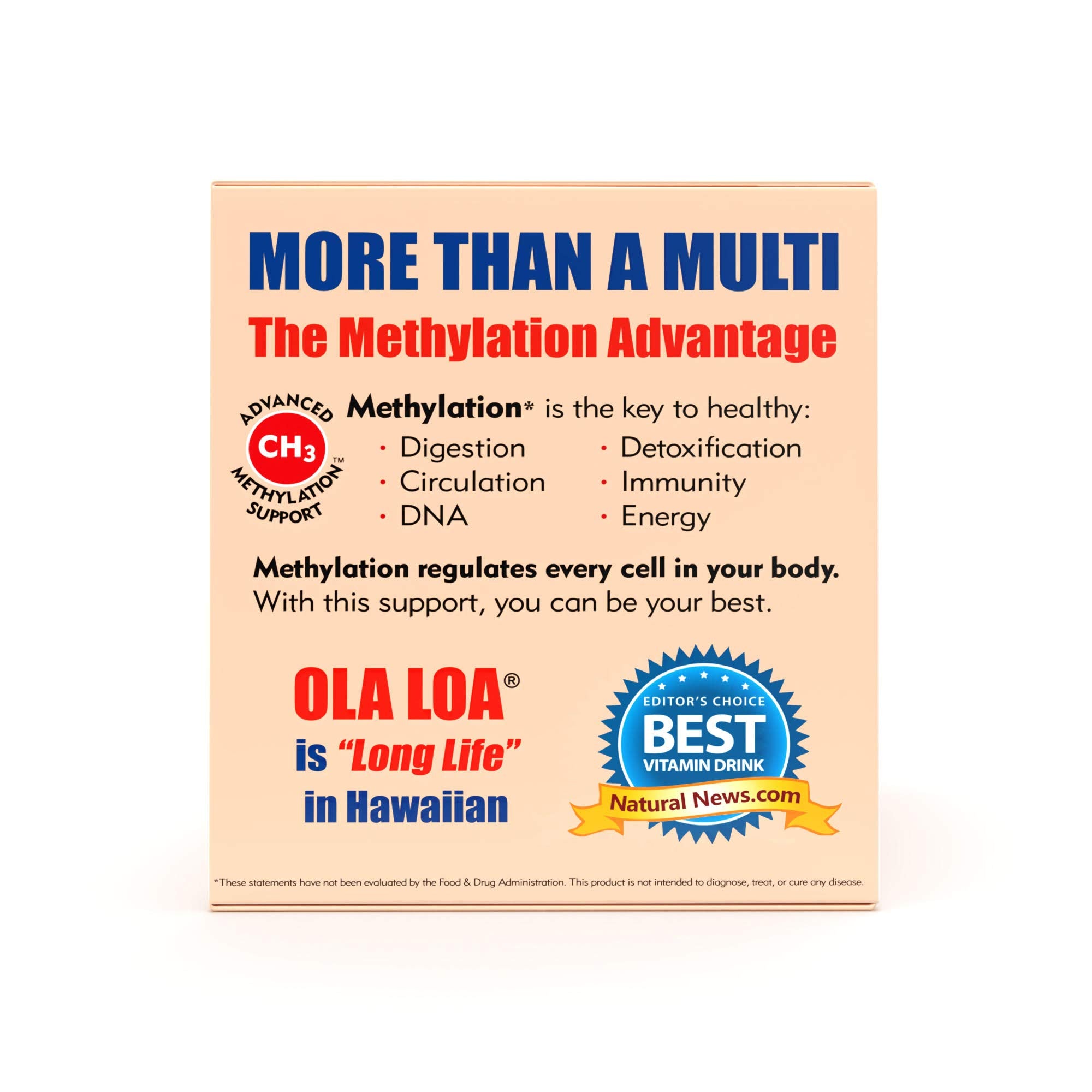 Ola Loa Energy Orange tub front displaying powder and label