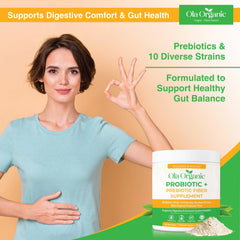 Daily routine shot of Ola Organic Probiotic Powder in a smoothie