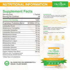 Ola Organic Probiotic Powder pouring into water for easy daily intake