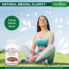 Ola Organic NAD+ Plus with a glass of water for simple consumption