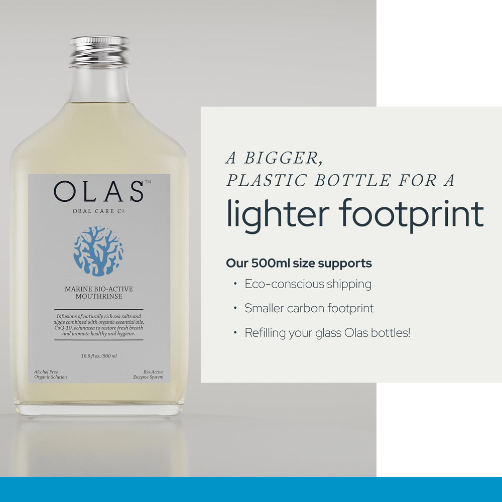 Olas essential oils with tea tree and mint deliver a cooling sensation.