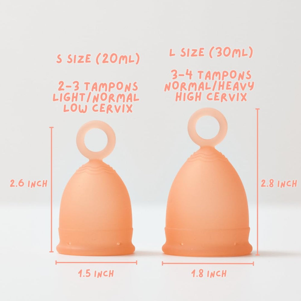 Oldam Freely menstrual cup color closeup showing soft peach shade