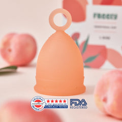Oldam Freely menstrual cup silicone detail highlighting softness and flexibility