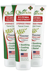 Oleavicin Eczema Cream 3-Pack front view for convenient daily use.