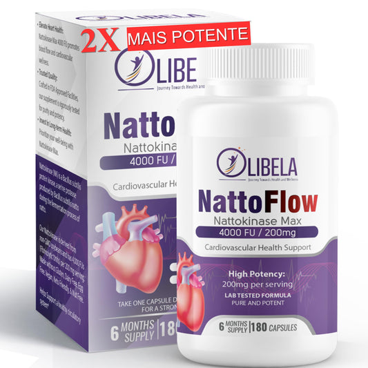 OLIBELA Nattokinase 4000FU capsules bottle for daily circulation support.