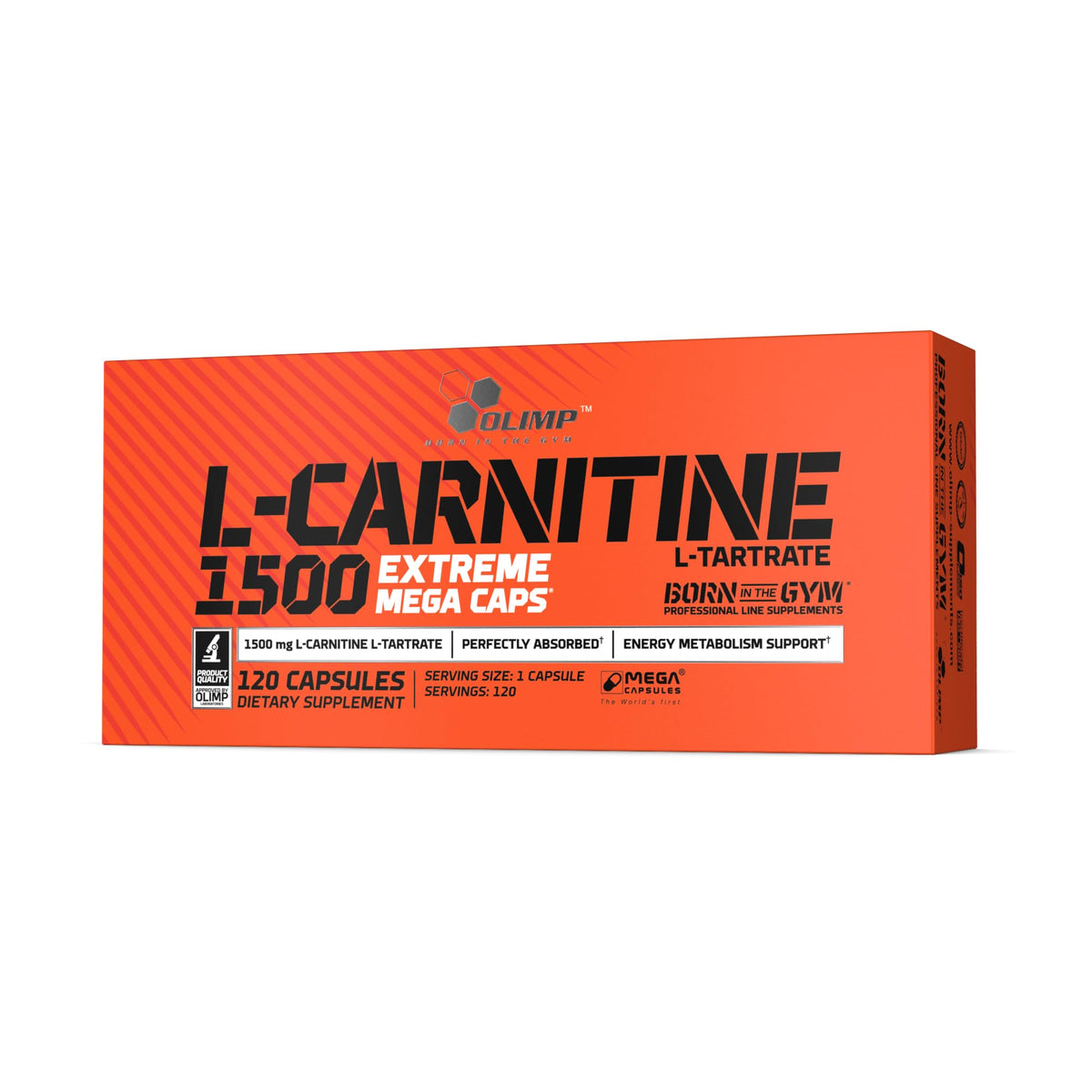 OLIMP L-Carnitine 1500 bottle view for daily potency and use.