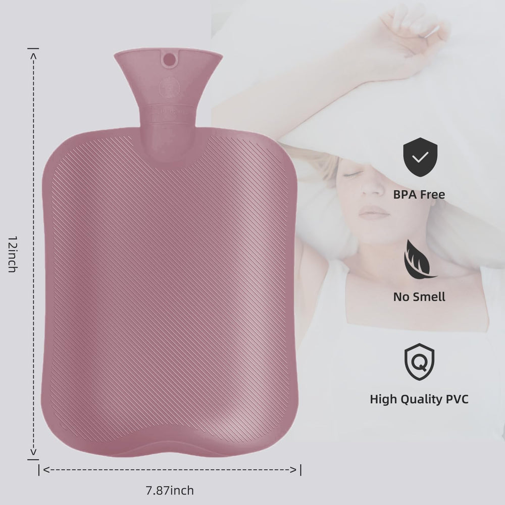 OliviaLiving hot water bottle 2l wide-mouth design easy filling