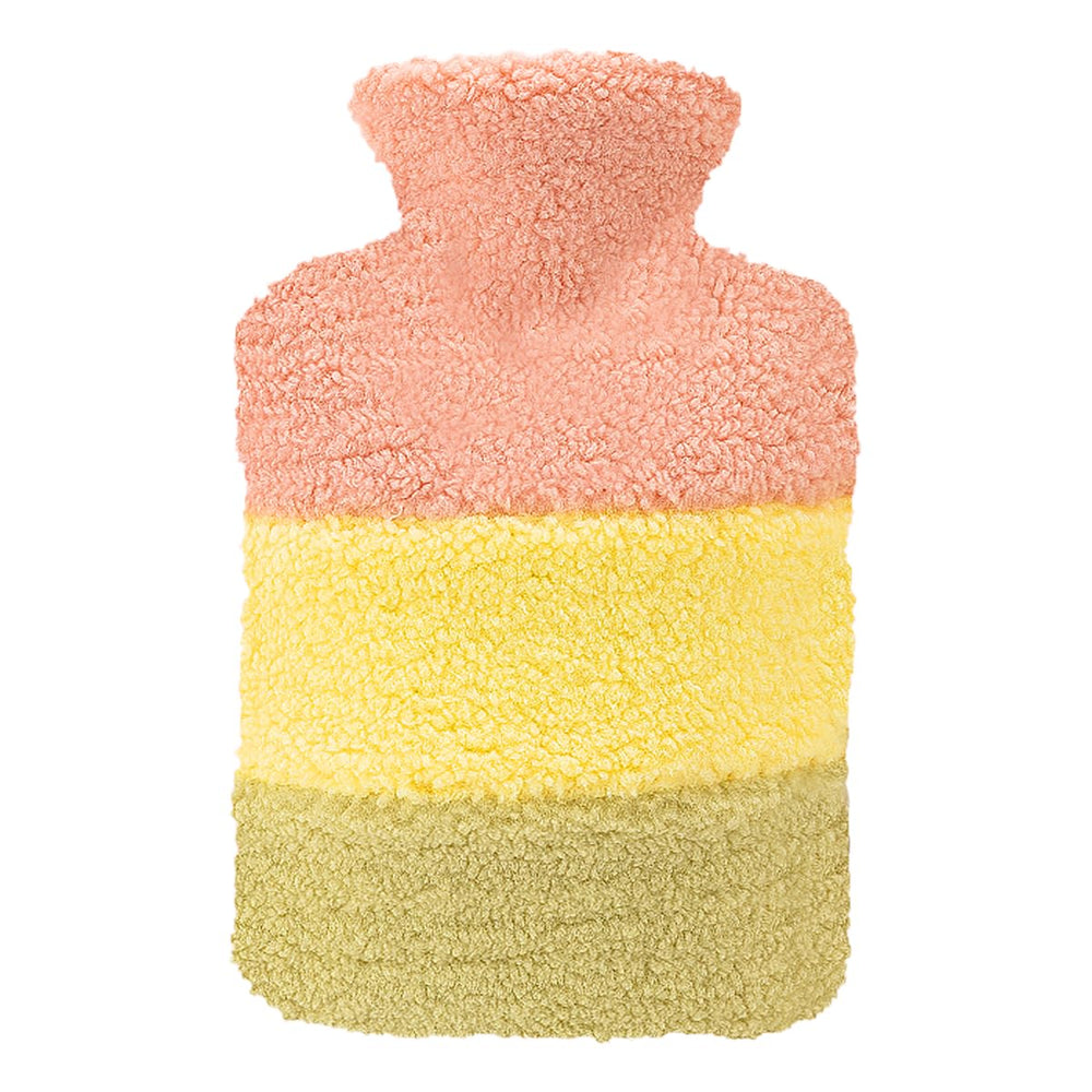 OliviaLiving hot water bottle with premium cover close-up showing plush texture for comfort.