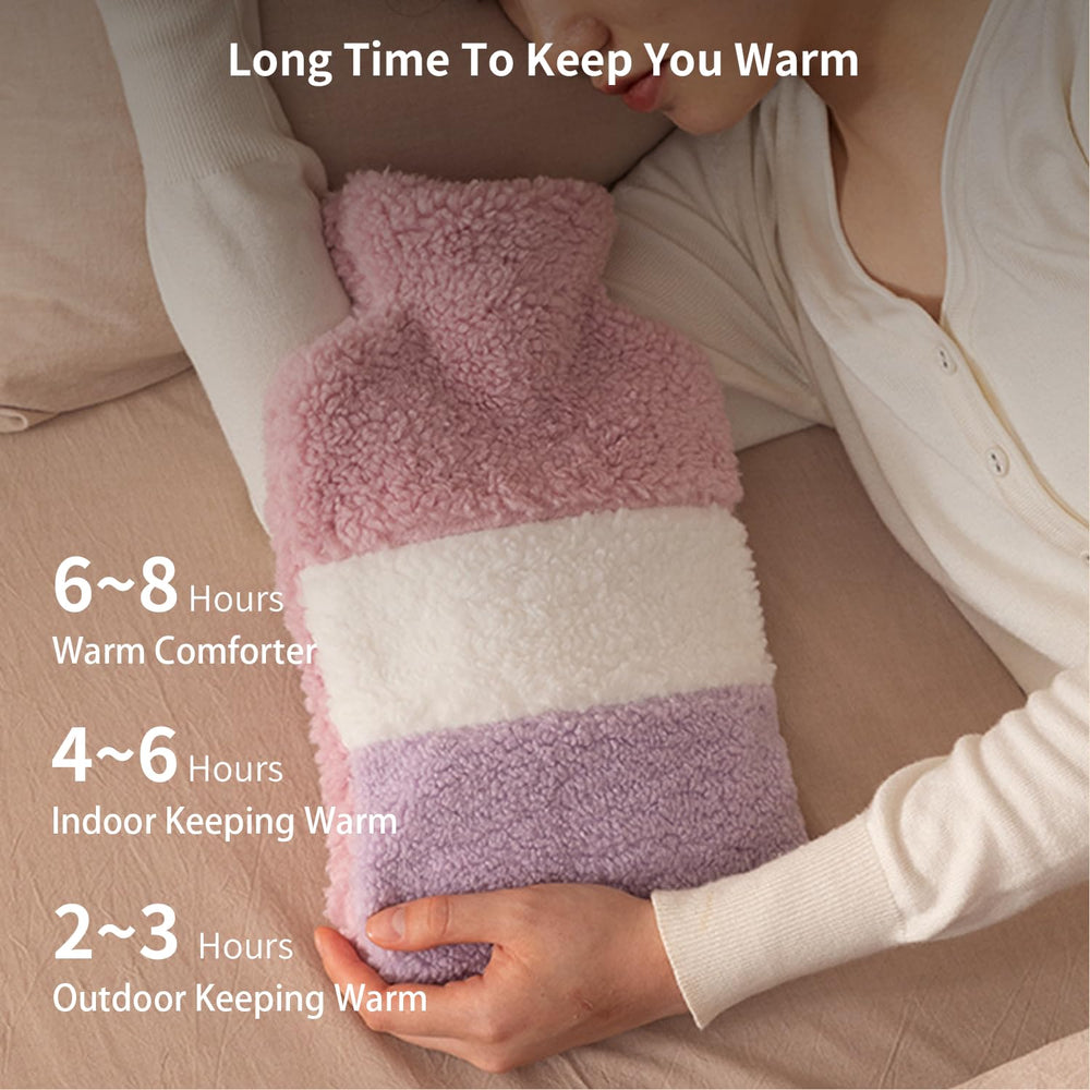 OliviaLiving safety-tested hot water bottle with leak-proof design.