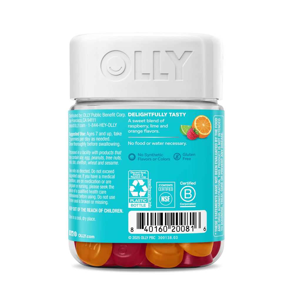 Lemon Balm element shown with OLLY Kids Chillax for traditional soothing cues.