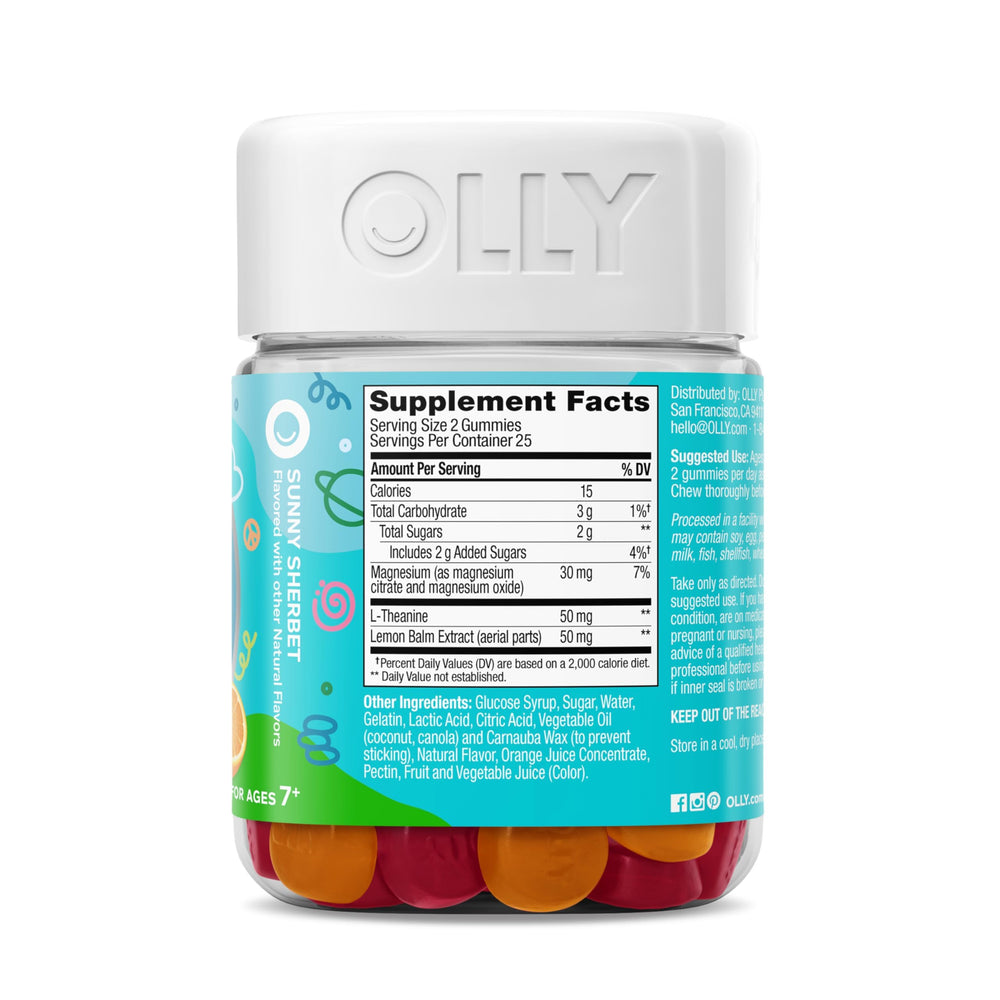 Gluten-free badge appears beside OLLY Kids Chillax gummies for dietary considerations.