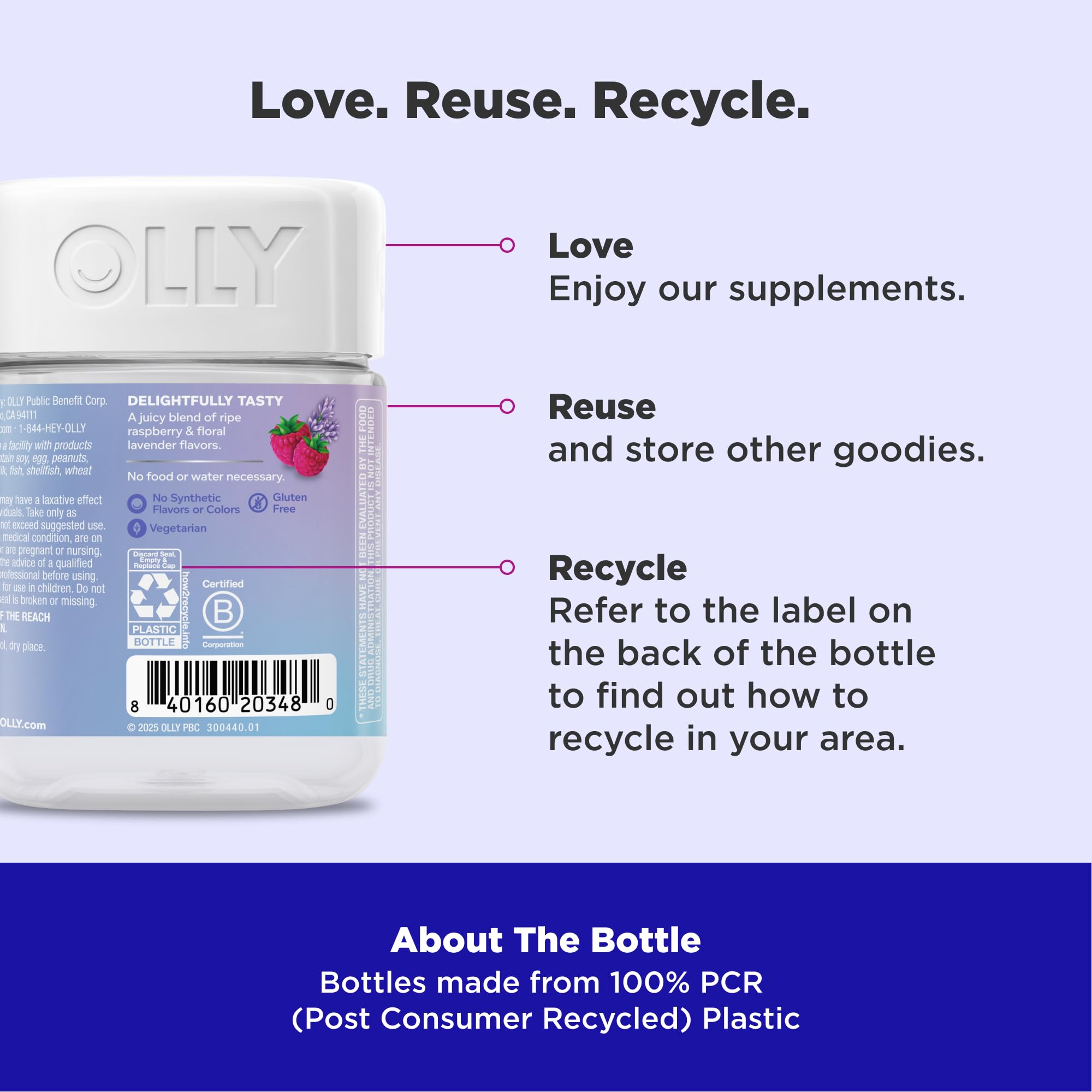 OLLY Relaxing Magnesium Gummies package front with 120 gummies and brand name